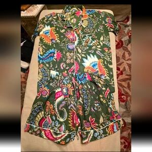 Tribes crown print short pajamas set Small